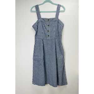 Rachel Roy Women's Sz-S Rylnne Dress Navy Blue‎ Striped Western Peasant Prairie